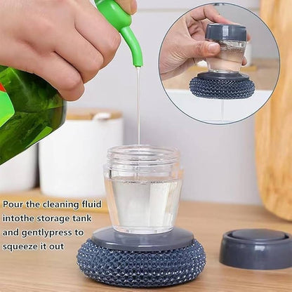 Magic Kitchen & Bathroom cleaning scrubber with soap dispenser