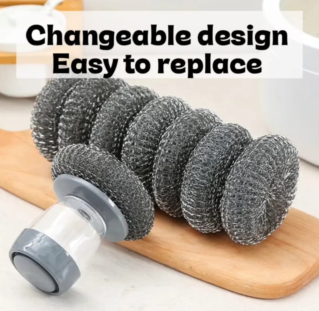 Magic Kitchen & Bathroom cleaning scrubber with soap dispenser