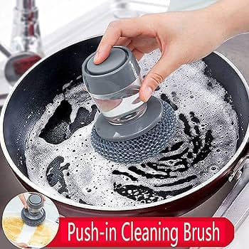 Magic Kitchen & Bathroom cleaning scrubber with soap dispenser