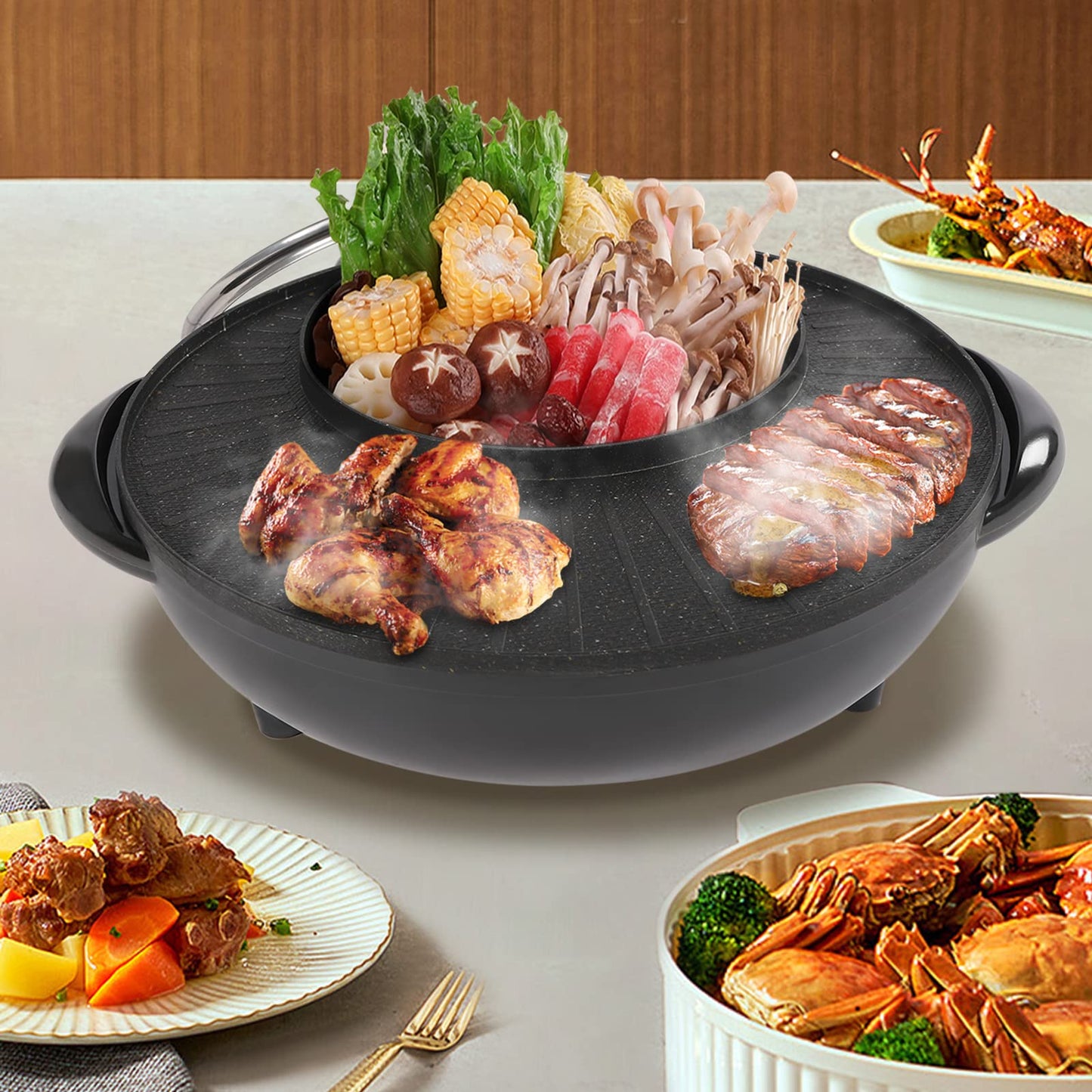 Electric BBQ Grill & Hot Pot (2 in 1)