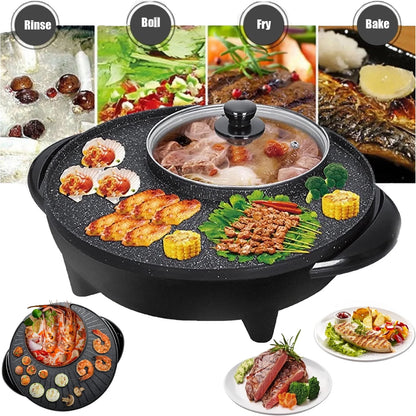 Electric BBQ Grill & Hot Pot (2 in 1)