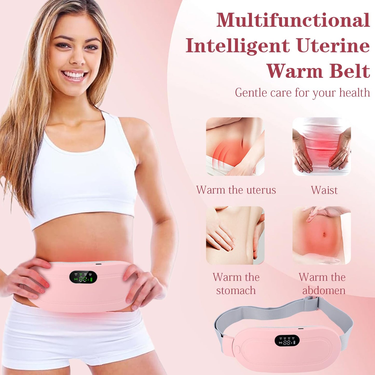 Smart Period Relief Belt | Rechargeable Heat & Massage Therapy