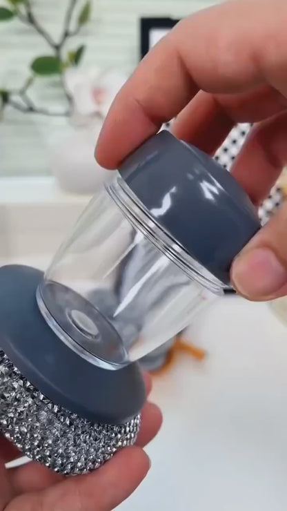Magic Kitchen & Bathroom cleaning scrubber with soap dispenser